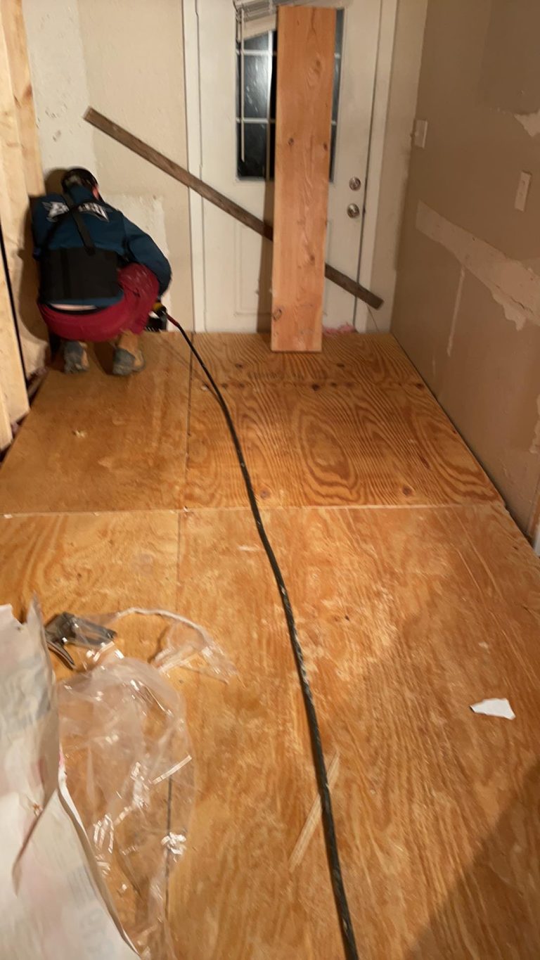 Subfloor almost makes it feel like a real house!